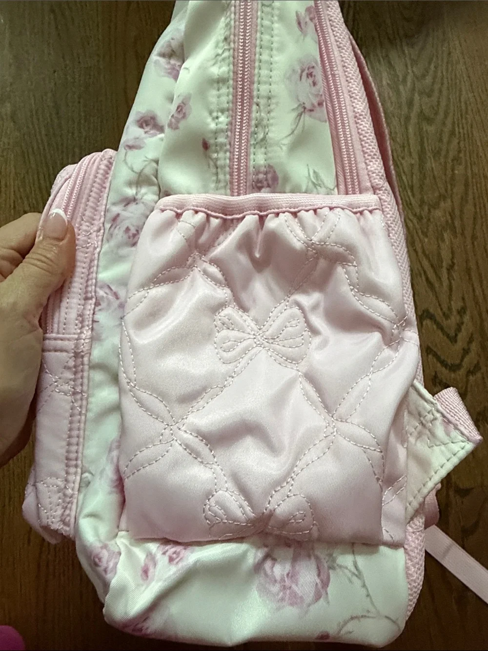 Loveshackfancy target collaboration Quilted Pink Floral bow Backpack nwt